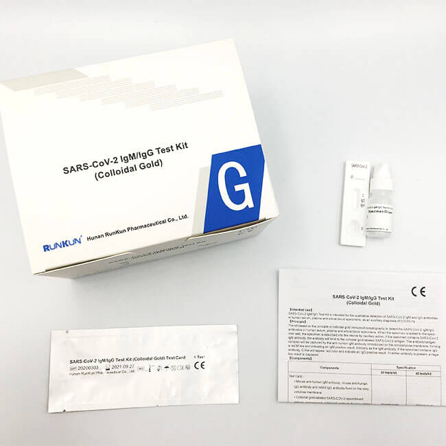 Test rapide Test Kit Anticorps IgG IgM Covid 19 Dispositif d'auto-test CE ISO